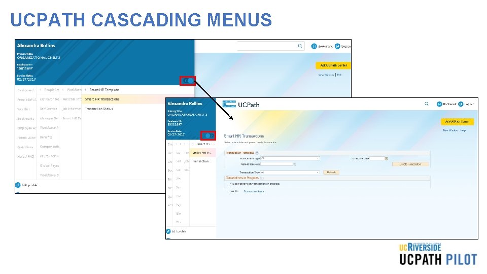UCPATH CASCADING MENUS UCPATH CASCADING MENUS