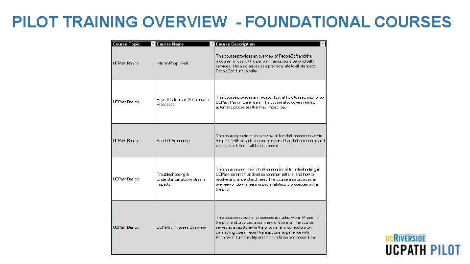 PILOT TRAINING OVERVIEW - FOUNDATIONAL COURSES PILOT TRAINING OVERVIEW - FOUNDATIONAL COURSES