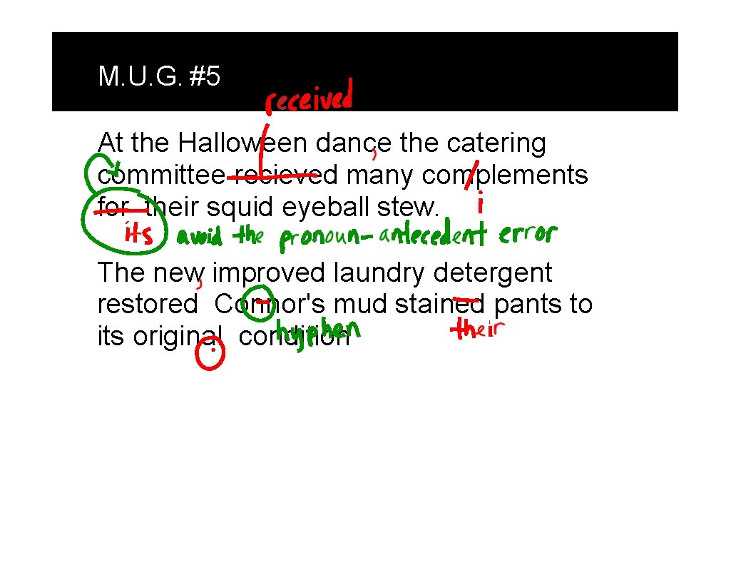 M. U. G. #5 At the Halloween dance the catering committee recieved many complements