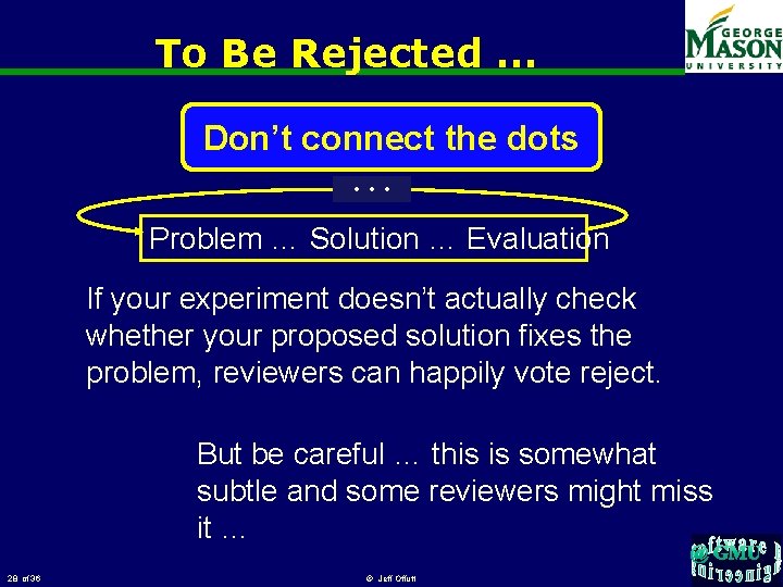To Be Rejected … Don’t connect the dots. . . Problem … Solution … To Be Rejected … Don’t connect the dots. . . Problem … Solution …