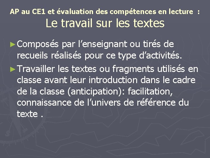 AP au CE 1 et évaluation des compétences en lecture : Le travail sur