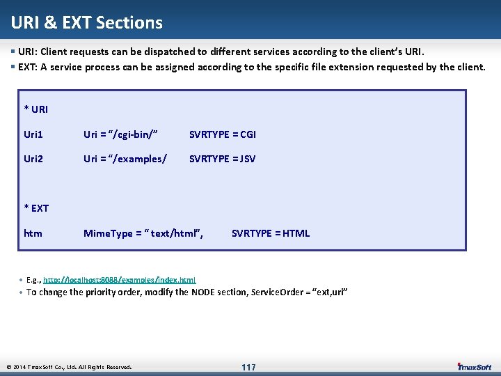 URI & EXT Sections § URI: Client requests can be dispatched to different services