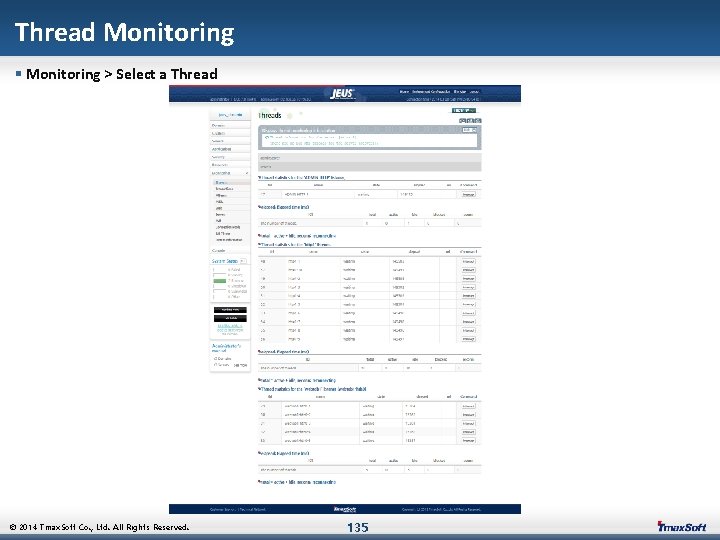 Thread Monitoring § Monitoring > Select a Thread © 2014 Tmax. Soft Co. ,