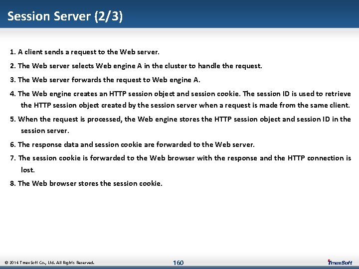 Session Server (2/3) 1. A client sends a request to the Web server. 2.