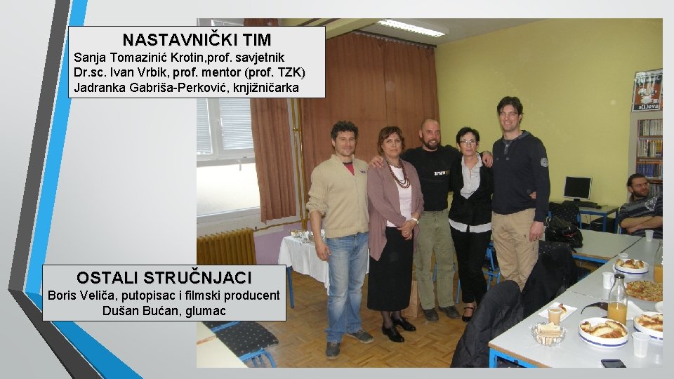 NASTAVNIČKI TIM Sanja Tomazinić Krotin, prof. savjetnik Dr. sc. Ivan Vrbik, prof. mentor (prof.