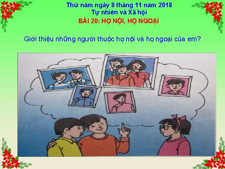 Thứ năm ngày 8 tháng 11 năm 2018 Tự nhiên và Xã hội BÀI