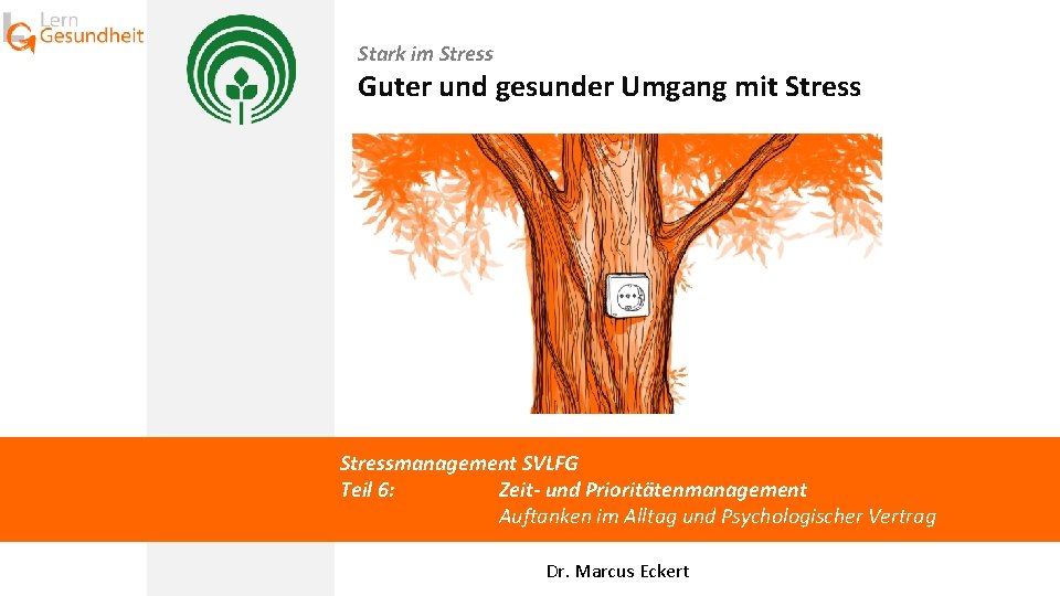 Stark im Stress Guter und gesunder Umgang mit Stressmanagement SVLFG Teil 6: Zeit- und