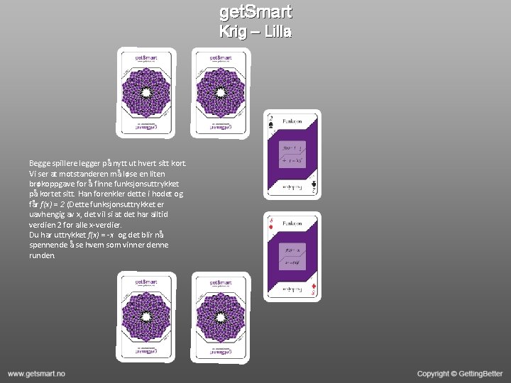 get. Smart Krig – Lilla Begge spillere legger på nytt ut hvert sitt kort.