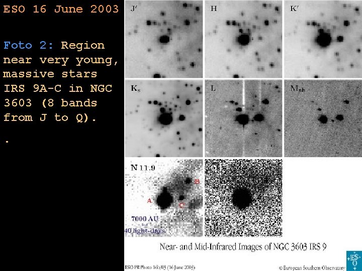 ESO 16 June 2003 Foto 2: Region near very young, massive stars IRS 9