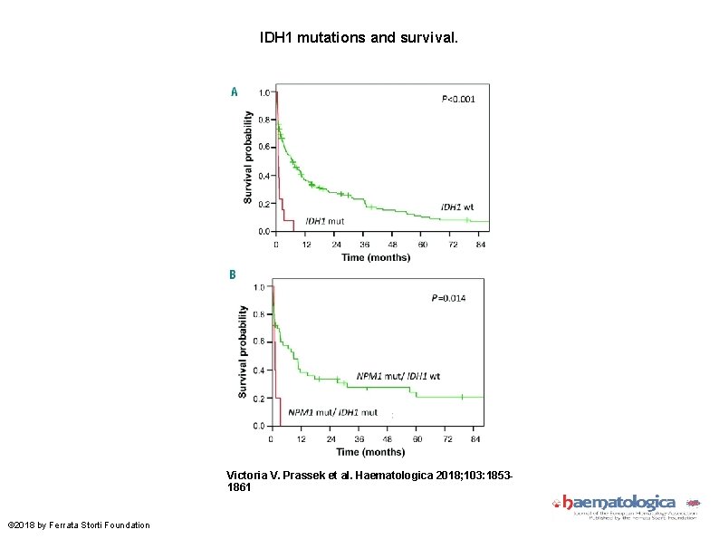 IDH 1 mutations and survival. Victoria V. Prassek et al. Haematologica 2018; 103: 18531861