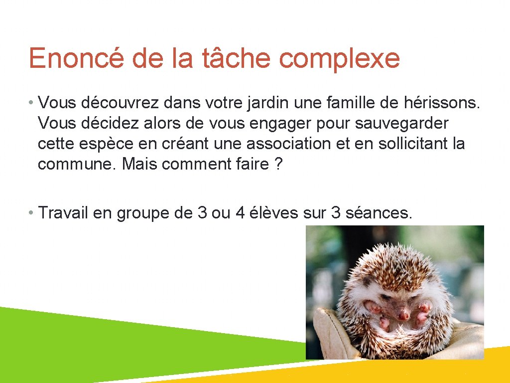 01/07/13 1 6 Enoncé de la tâche complexe • Vous découvrez dans votre jardin