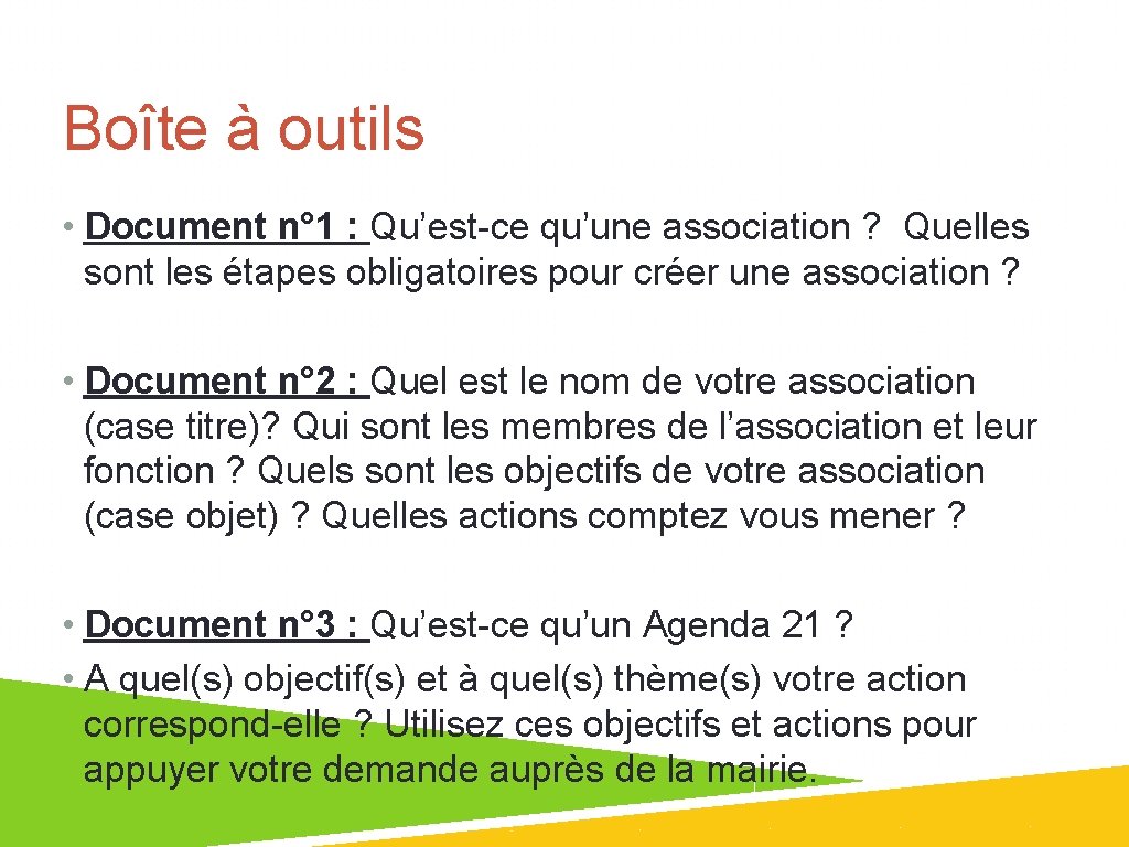 Boîte à outils • Document n° 1 : Qu’est-ce qu’une association ? Quelles sont