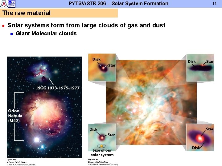 PYTS/ASTR 206 – Solar System Formation The raw material l Solar systems form from PYTS/ASTR 206 – Solar System Formation The raw material l Solar systems form from