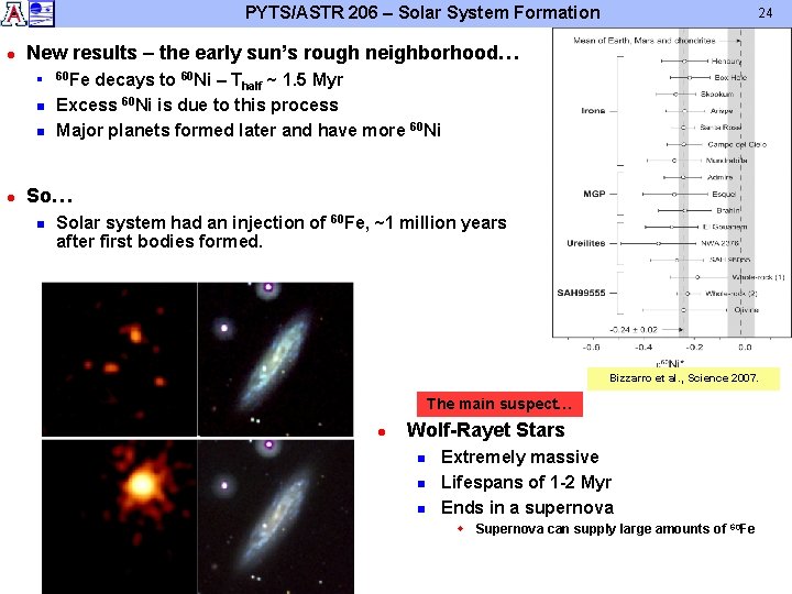 PYTS/ASTR 206 – Solar System Formation l New results – the early sun’s rough PYTS/ASTR 206 – Solar System Formation l New results – the early sun’s rough