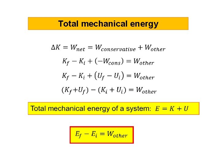 Total mechanical energy 