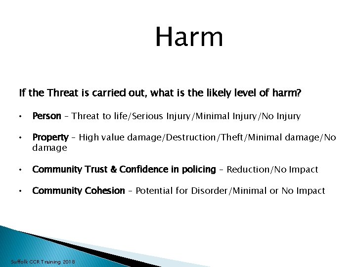 Harm If the Threat is carried out, what is the likely level of harm?