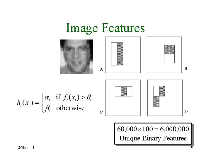 Image Features Unique Binary Features 2/20/2021 19 