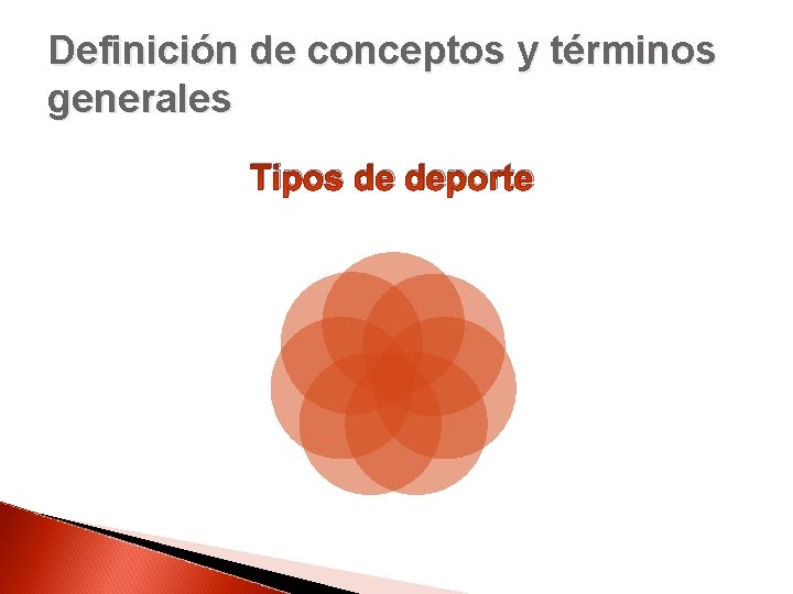 Definición de conceptos y términos generales Tipos de deporte 