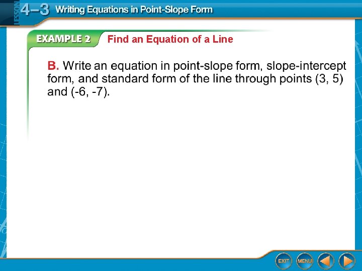 Find an Equation of a Line 