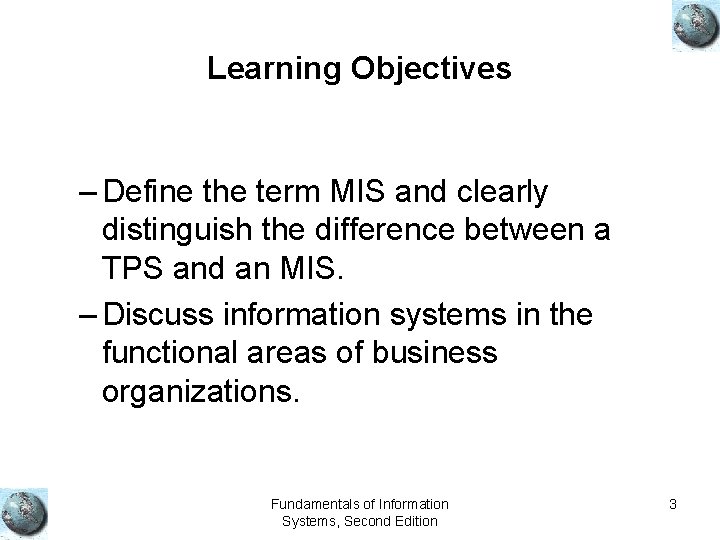 Information and Decision Support Systems Chapter 6 Fundamentals