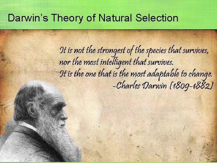 Darwin’s Theory of Natural Selection 