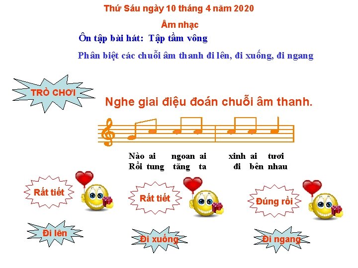 Thứ Sáu ngày 10 tháng 4 năm 2020 m nhạc Ôn tập bài hát: