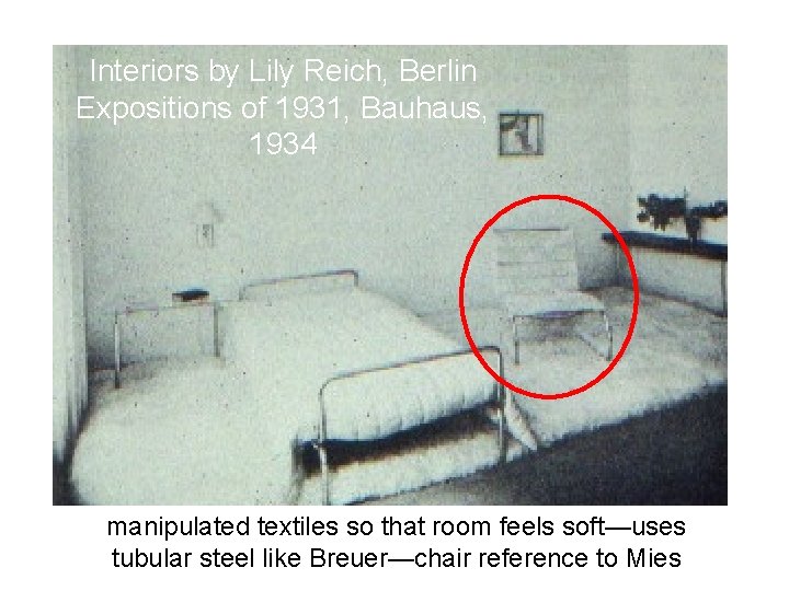 Interiors by Lily Reich, Berlin Expositions of 1931, Bauhaus, 1934 manipulated textiles so that