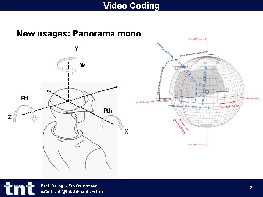 Video Coding New usages: Panorama mono Prof. Dr-Ing- Jörn Ostermann ostermann@tnt. uni-hannover. de 3 Video Coding New usages: Panorama mono Prof. Dr-Ing- Jörn Ostermann ostermann@tnt. uni-hannover. de 3