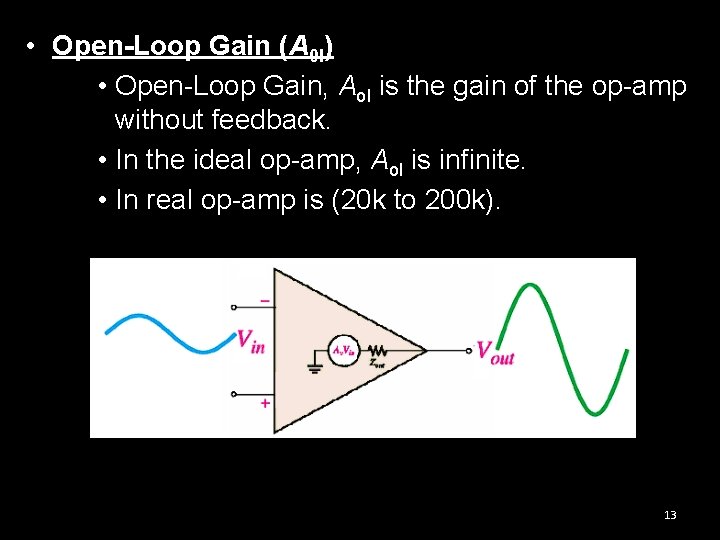  • Open-Loop Gain (A 0 l) • Open-Loop Gain, Aol is the gain
