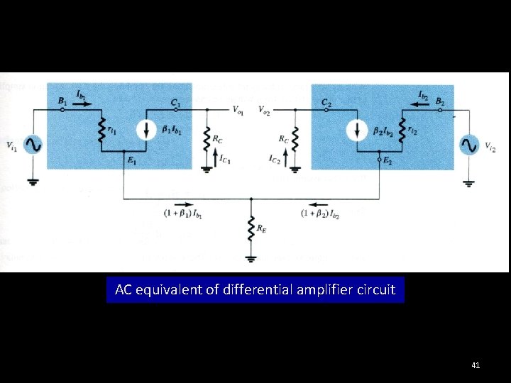 AC equivalent of differential amplifier circuit 41 