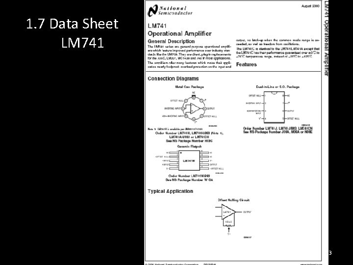 1. 7 Data Sheet LM 741 63 