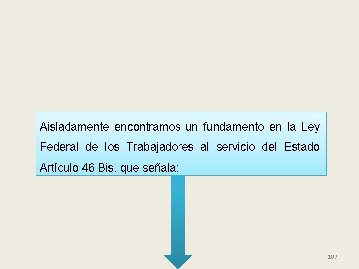 Aisladamente encontramos un fundamento en la Ley Federal de los Trabajadores al servicio del