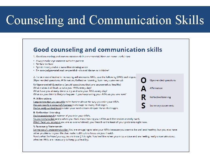 Counseling and Communication Skills 