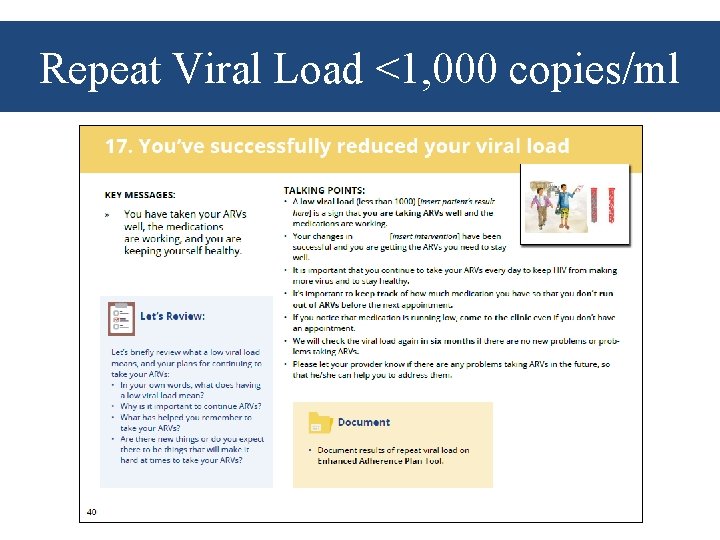Repeat Viral Load <1, 000 copies/ml 