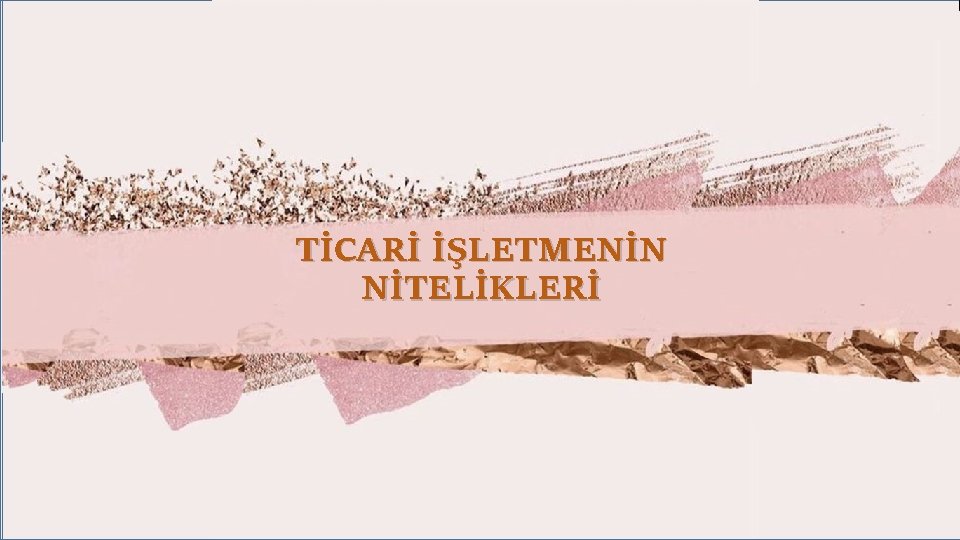 TİCARİ İŞLETMENİN NİTELİKLERİ 