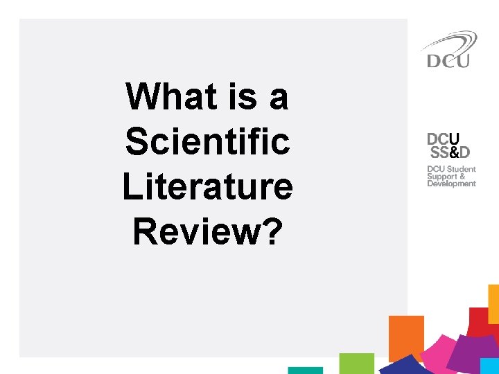 What is a Scientific Literature Review? 