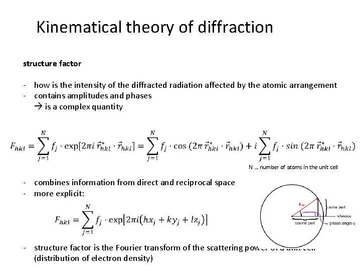 Kinematical theory of diffraction structure factor - how is the intensity of the diffracted