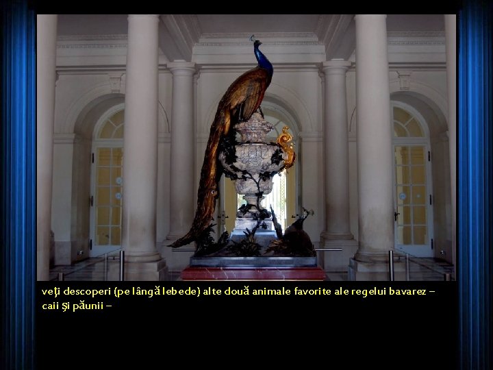 veţi descoperi (pe lângă lebede) alte două animale favorite ale regelui bavarez – caii