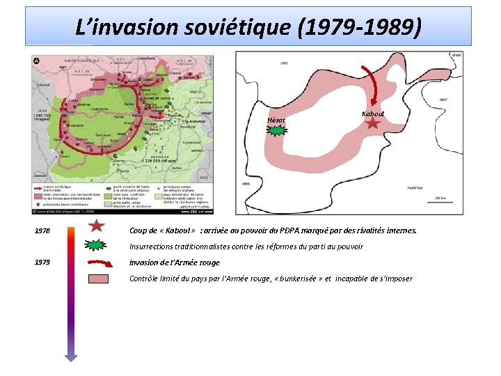 L’invasion soviétique (1979 -1989) Hérat 1978 Kaboul Coup de « Kaboul » : arrivée