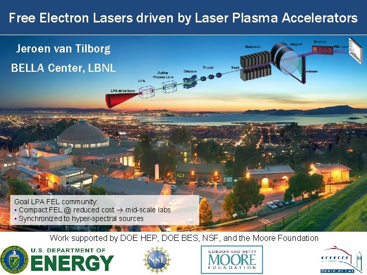 Free Electron Lasers driven by Laser Plasma Accelerators Jeroen van Tilborg BELLA Center, LBNL