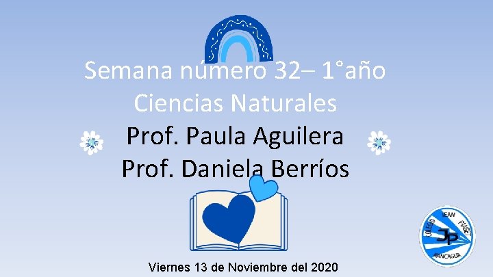 Semana número 32– 1°año Ciencias Naturales Prof. Paula Aguilera Prof. Daniela Berríos Viernes 13