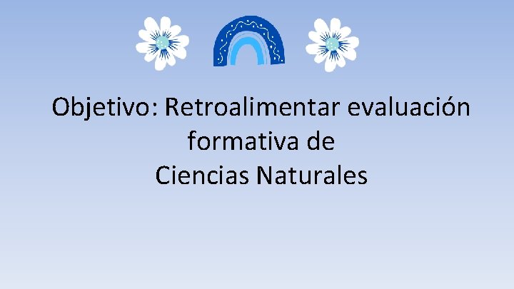 Objetivo: Retroalimentar evaluación formativa de Ciencias Naturales 
