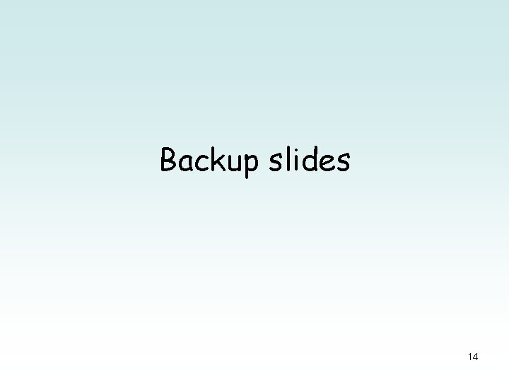 Backup slides 14 