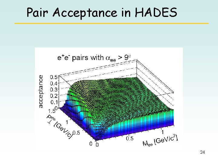 Pair Acceptance in HADES 24 