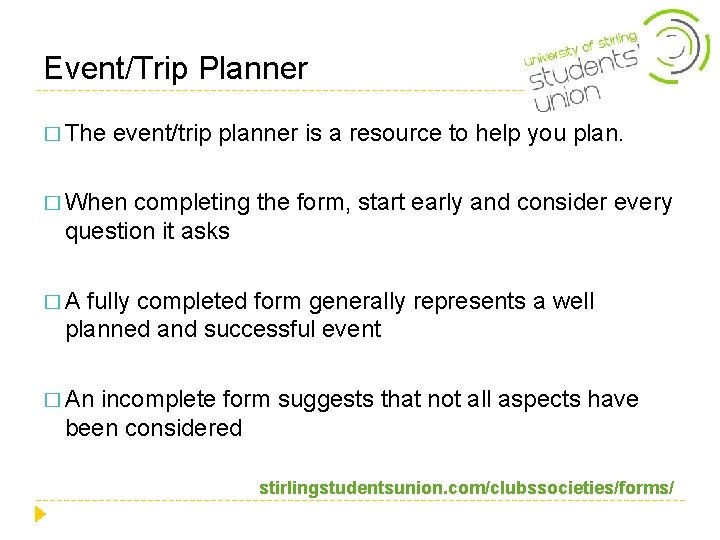 Event/Trip Planner � The event/trip planner is a resource to help you plan. � Event/Trip Planner � The event/trip planner is a resource to help you plan. �