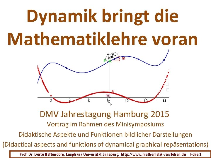 Dynamik bringt die Mathematiklehre voran DMV Jahrestagung Hamburg 2015 Vortrag im Rahmen des Minisymposiums