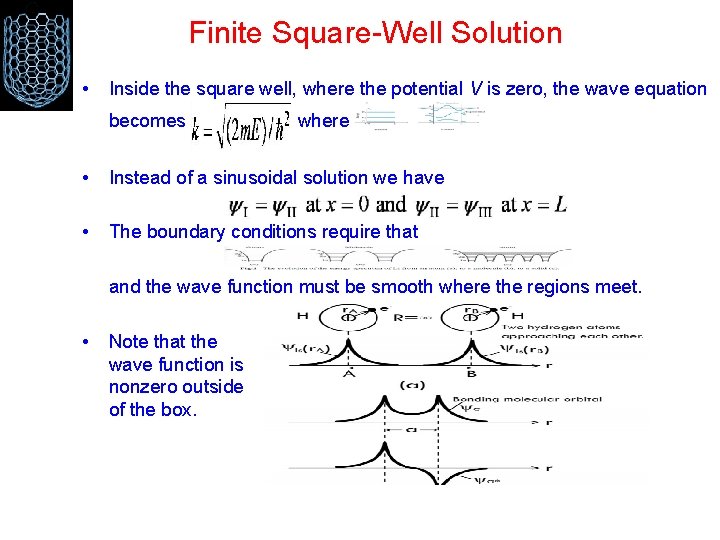 Finite Square-Well Solution • Inside the square well, where the potential V is zero,