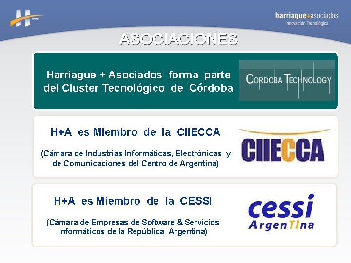 ASOCIACIONES Harriague + Asociados forma parte del Cluster Tecnológico de Córdoba H+A es Miembro