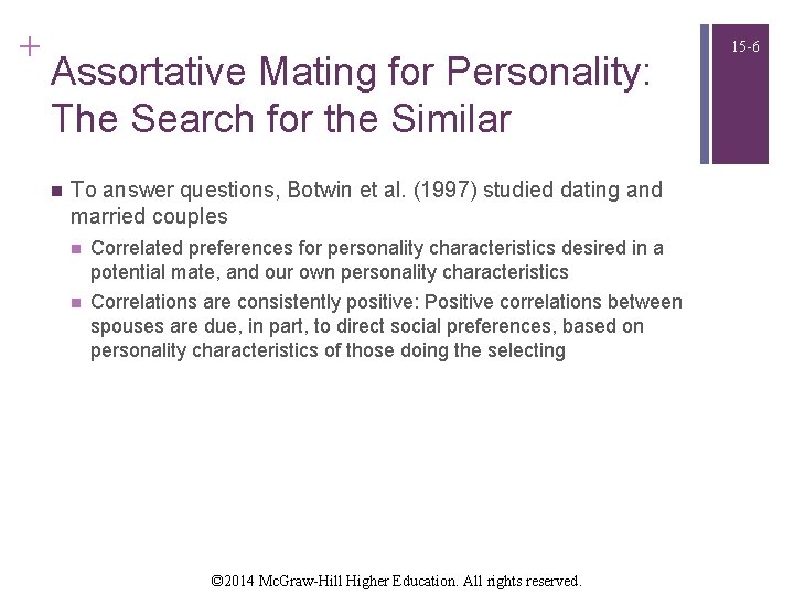 + Assortative Mating for Personality: The Search for the Similar n To answer questions, + Assortative Mating for Personality: The Search for the Similar n To answer questions,