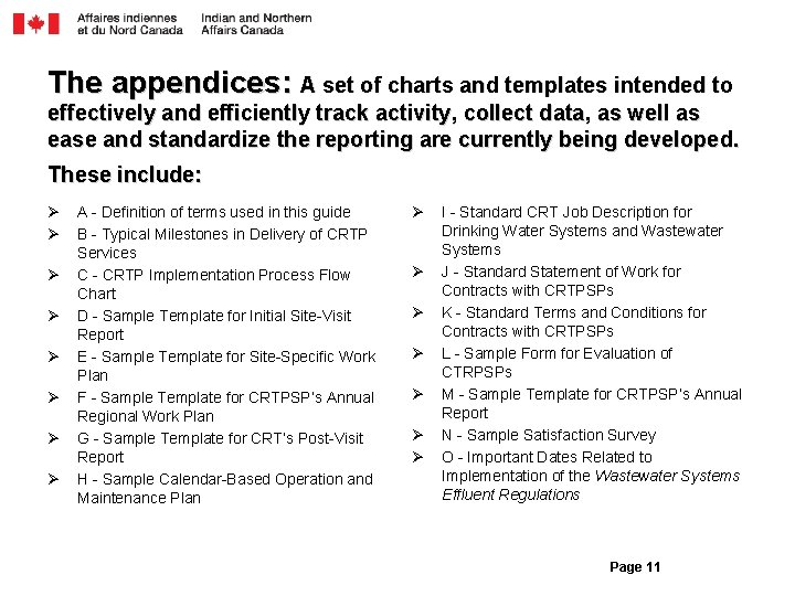 The appendices: A set of charts and templates intended to effectively and efficiently track